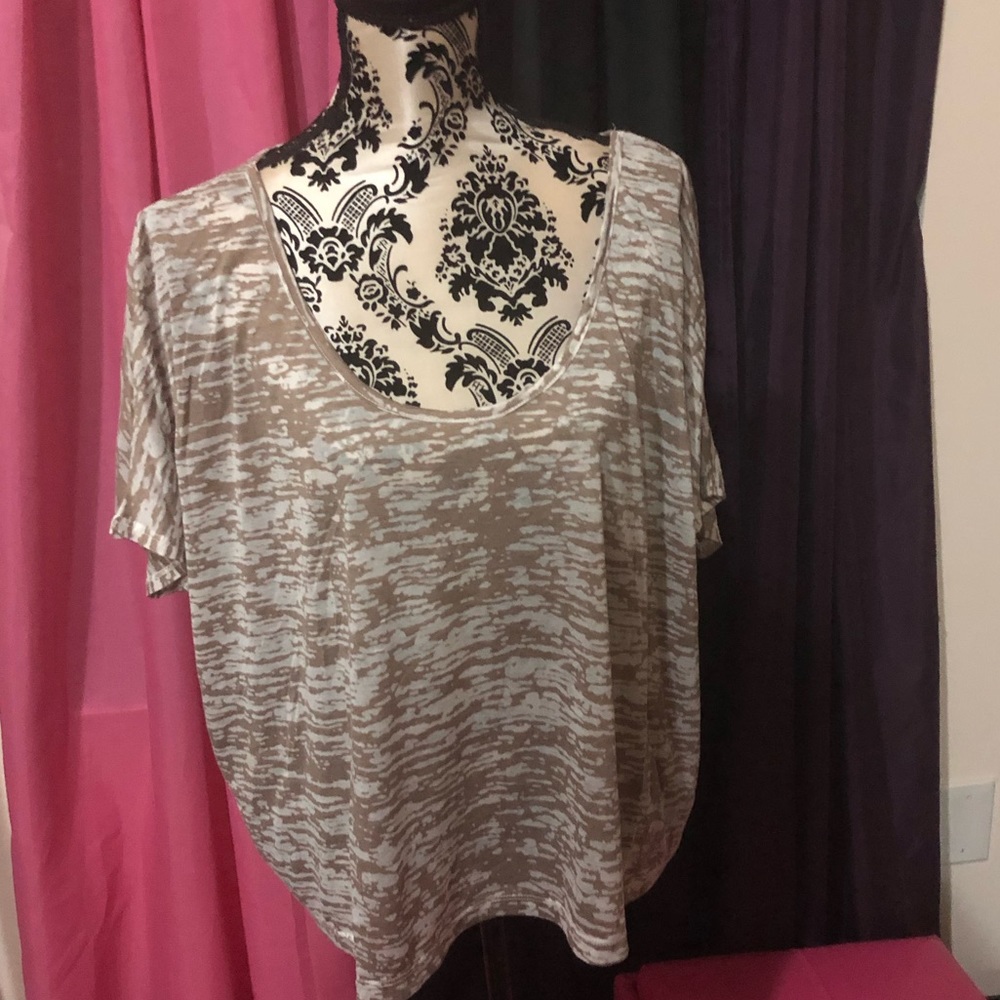 Tan and White Crop Top Size XL
